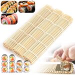Natte sushi 3 pi�ce sushi maker tapis sushi en bambou naturel pour rouler les sushis kit sushi maki outil ...