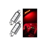 Navette c10w - 42mm anti - erreur 24v rouge. ampoules  led smd avec 4 leds pour un clairage optimal. ...