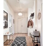 Nazar asma tapis de couloir shaggy - style berbre - 80 x 140 cm - gris - motif gomtrique