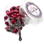 Nazareth store chapelet � lodeur de rose avec perles rares sculpt�es en p�tale rouge et croix plaqu�e ...