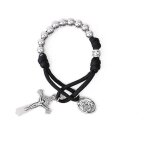 Nazareth store chapelet militaire paracord noir perles argent�es poche voiture m�daille saint joseph ...
