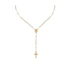 Nazareth store chapelet plaqu� or 18k m�daille notre - dame de guadalupe avec crucifix perles 3mm pendentif ...