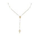 Nazareth store chapelet plaqu� or 18k avec m�daille notre - dame de guadalupe crucifix perles 4 mm bijou ...