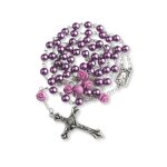 Nazareth store chapelet premi�re communion 6mm perles blanches m�daille calice crucifix argent� saint ...