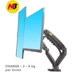 Nb f160 - support bureautique avec ressort à gaz pour deux écrans lcd 17? ? 27? Nb f160 - support bureautique avec ressort à gaz pour deux écrans lcd 17? ? 27?