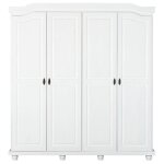 Neder - armoire 4 portes bois massif blanc