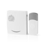 Nedis kit de sonnette sans fil - alimentation par pile - 36 mélodies - blanc et gris Nedis kit de sonnette sans fil - alimentation par pile - 36 mélodies - blanc et gris