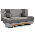 Nelson - canap convertible clic - clac 3 places en tissu - gris