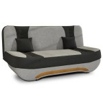 Nelson - canapé convertible clic - clac 3 places en tissu - gris / noir Nelson - canapé convertible clic - clac 3 places en tissu - gris / noir
