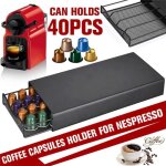 Nespresso porte capsule de café pod support de tiroir de rangement en métal pour 40 pcs Nespresso porte capsule de café pod support de tiroir de rangement en métal pour 40 pcs