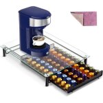 Nespresso support  capsules de caf avec dessus en verre pour 60 dosettes de coffee tiroir support de ...