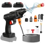 Nettoyeur haute pression sans fil 200 w - 20 bars - 5 litres / minute - 2 batteries - multi - usages ...
