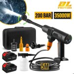 Nettoyeur haute pression sans fil max 200 bar avec 2 batteries buse pivotante 6 en 1 et 180� tuyau de ...