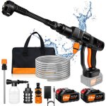 Nettoyeur haute pression sans fil - pzcc - 3000w - 180bar - jet wash - 2 batteries - 21v - 45 minutes ...