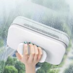 Nettoyeur magntique de vitres - amoune - 15 cm - sans fil - blanc - efficace et pratique