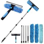 Nettoyeur vitres t�lescopique - kit 4 pi�ces - acier inoxydable - manche 24 - 180cm - fen�tres hautes ...