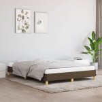 Neufcadre de lit - 2 personnes - tissu - marron fonc� - 160x200 cm - lattes de contreplaqu� / pieds robustes ...