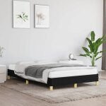Neufcadre de lit - 2 personnes - tissu - noir - 120x190 cm - lattes de contreplaqu� / pieds robustes ...