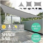 Neufu voile dombrage rectangle toile parasol auvent ext�rieur soleil imperm�able - 2x5m gris