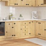 New 2026 armoire de cuisine 1 pc moderne cabinet de cuisine avec tiroir ski brun miel 80x46x81 cm pin ...