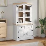 New 2026 buffet classique armoire lat�rale pour salon avec tiroir blanc 100x485x179 cm pin massif l3757 ...