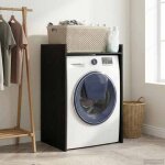 (new 2026)cabinet pour machine � laver - jilles - colonne salle de bain buanderie ch�ne noir 675x48x97 ...