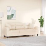 New 2026 canap� moderne - design ergonomique - pour salon - 3 places avec oreillers beige 180 cm tissu ...