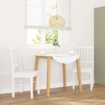 New 2026 chaises � manger lot de 2 chaises de cuisine / bureau blanc bois massif caoutchouc 42. 5x44. ...