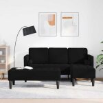 New 2026 ensemble de canap�s avec coussin lot de 2 - sofa set - 4 - 6 personnes - noir polyester 173x131x67 ...