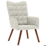 New 2026 fauteuil - chaise simple - 1 pc - poids maximal: 110 kg - cr�me velours 61. 5x69x95. 5 cm l6578 ...