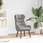 New 2026 fauteuil - chaise simple - 1 pc - poids maximal: 110 kg - gris clair 69x74x93 cm velours l6698 ...