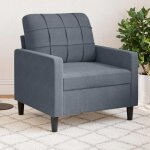 New 2026 fauteuil gris fonc� 60 cm velours l2464