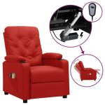 New 2026 fauteuil massant �lectrique - chaise relax - 1 place - rouge bordeaux similicuir 78. 5x93x96. ...