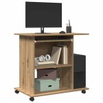 (new 2026)meuble ordinateur / bureau pc - cloud - cabinet de bureau ch�ne artisanal 80x50x75 cm bois ...
