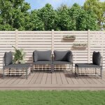 New 2026 salon de jardin lot de 4 meuble pour 3 personnes avec coussins anthracite r�sine tress�e 72x72x66 ...