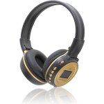 Casque sans fil lecteur mp3 intégré - 4 en 1 - noir et or Casque sans fil lecteur mp3 intégré - 4 en 1 - noir et or