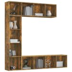 New ensemble biblioth�que / meuble tv - brun meuble hi - fi - table tv - 3 pcs - pour maison - ch�ne ...