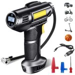 New - gonfleur pneus voiture 12v 150 psi - wovte compresseur � air portable sans fil rechargeable 7000mah ...