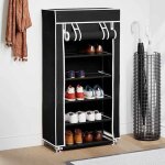 New�meuble dentr�e - bestmeuble - armoire � chaussures - avec housse 58x28x106cm tissu noir fr4970053 ...