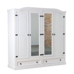 New mexico armoire 4 portes avec 2 portes miroir 2 portes pleines et 2 tiroirs largeur 194 cm hauteur ...