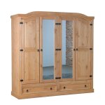 New mexico armoire 4 portes avec 2 portes miroir 2 portes pleines et 2 tiroirs largeur 194 cm hauteur ...