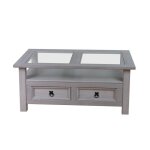 New mexico table basse avec 2 tiroirs en gris. New mexico table basse avec 2 tiroirs en gris.