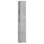 New fr mobilier de salle de bain colonne de rangement tagere wc gris bton 25x25x170 cm agglomr superbe1764 ...