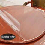 New - nappe de table ronde transparente en pvc imperm�able protection imperm�able pour bureau �paisseur ...