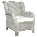 New * sofa - canapé avec coussin gris rotin naturel et lin - moderne desgin (4041) New * sofa - canapé avec coussin gris rotin naturel et lin - moderne desgin (4041)