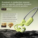 Casque conduction osseuse bluetooth 5. 4 ? 32 go mp3 ? ipx6 ? 8h autonomie ? sport running ? vert rs2 ...