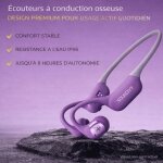 Casque conduction osseuse bluetooth 5. 4 ? 32 go mp3 ? ipx6 ? 8h autonomie ? sport running ? violet rs2 ...