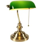 Newrays - lampe de table de banquier en verre vert lampe de table de chevet de salon avec interrupteur ...