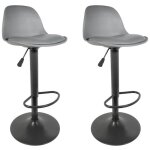 Newton - lot de 2 tabourets de bar coloris gris