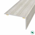 Nez de marche alu antidrapant adhsif coloris (73) chne blanc gris lg 135cm x larg 4cm x 25cm forestea ...